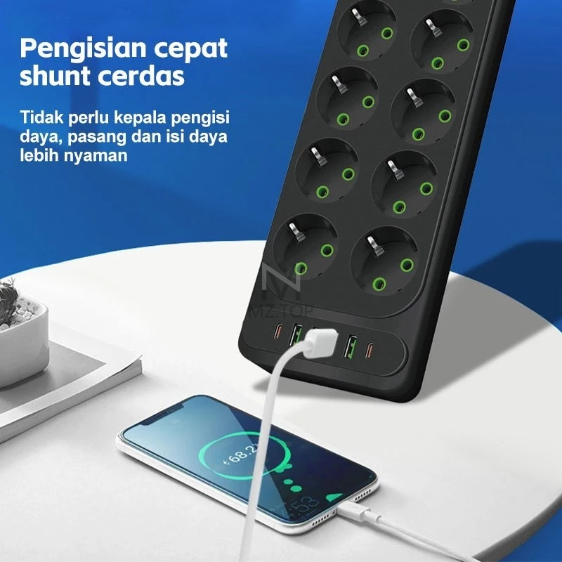 Jual 【COD】2500W Stop Kontak USB Kabel Serbaguna Multiguna Panjang 2M ...