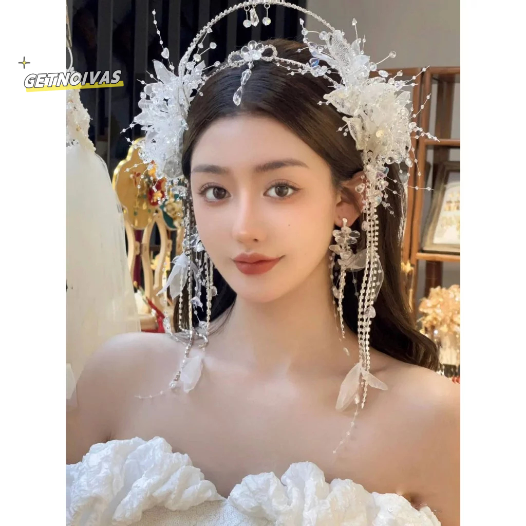 Jual Peri Panjang Rumbai Ornamen Rambut Fashion Rambut Hoop Klip ...
