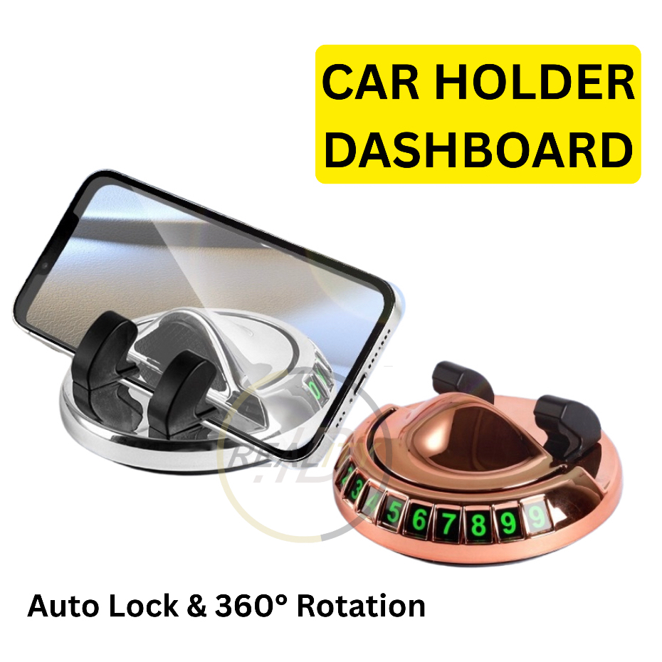 Car Holder Dashboard Q8 Holder HP Mobil Rotasi 360 Derajat Universal Anti Slip parking sign Dudukan dasbor