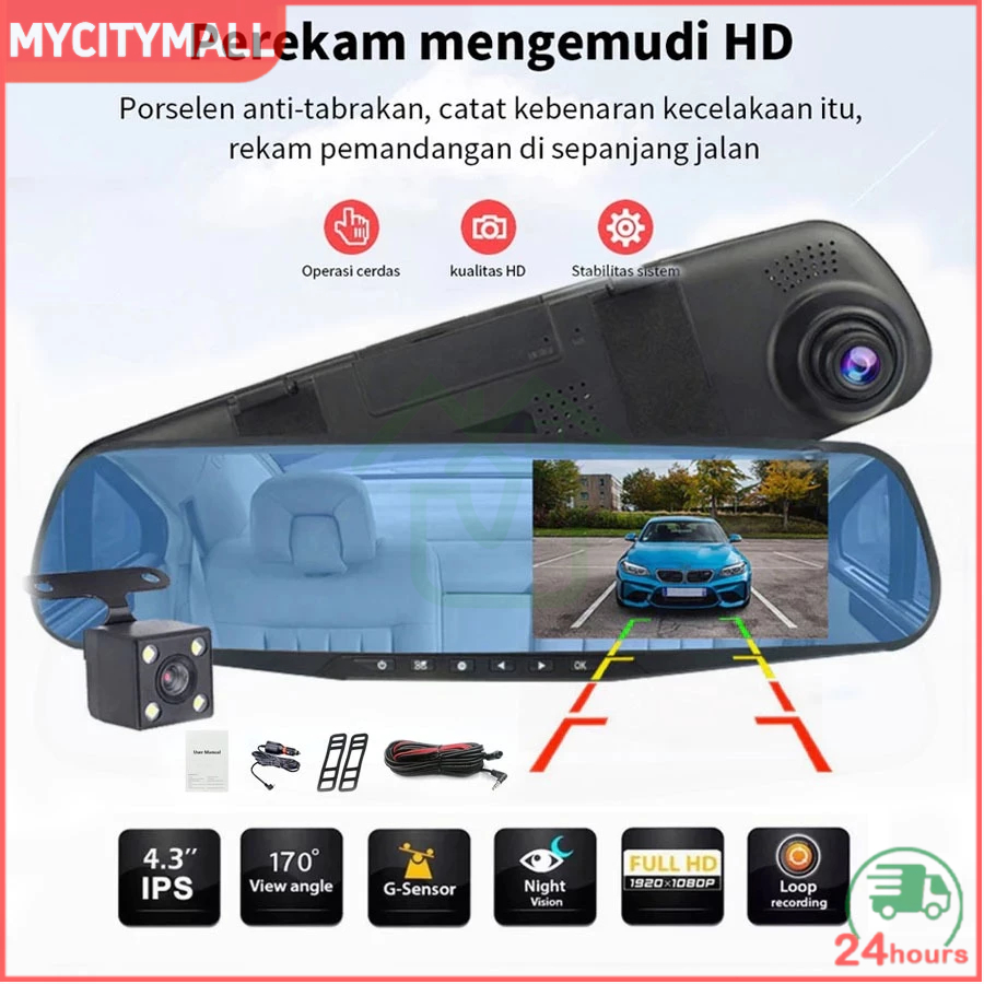 Jual COD Dash Cam Car DVR Camera 4.3/4.5 Inch Resolusi Touch Screen ...