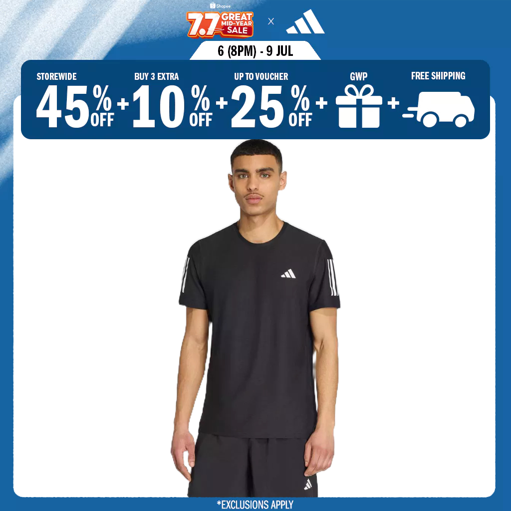 Jual adidas Running Own the Run Tee Men Black IN1500 | Shopee Indonesia