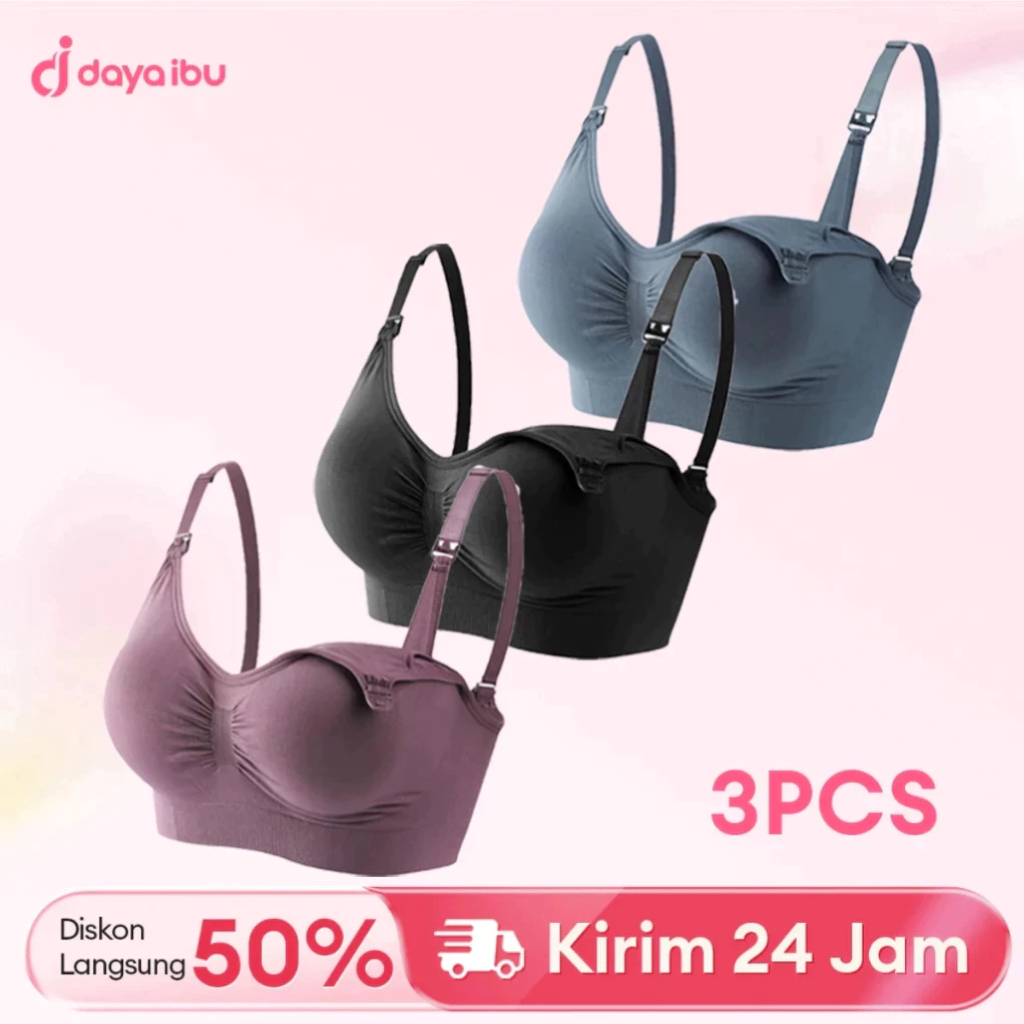 3PCS Angel Mommy Bra Menyusui Jumbo Tanpa Kawat