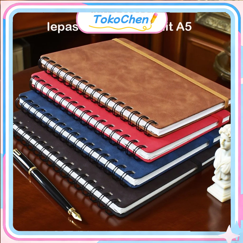 Jual [Ready] Notebook tali A5 warna solid sampul kulit notebook lepas ...