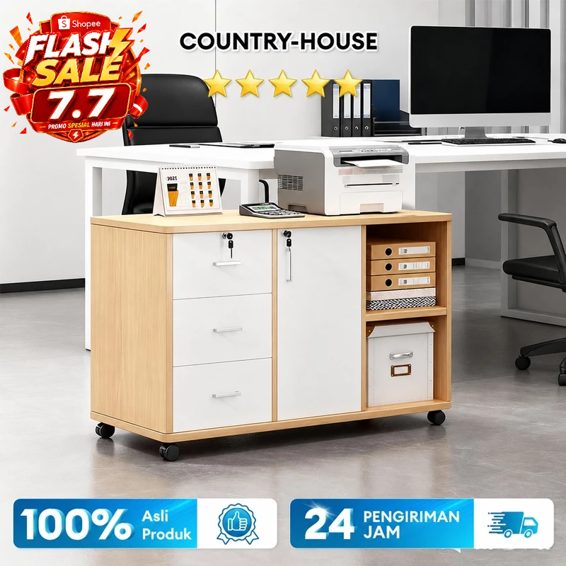 COUNTRY-HOUSE Lemari Arsip Dengan Kunci Laci 2 Pintu Lemari Arsip Lemari Arsip Kabinet Lemari Serbaguna