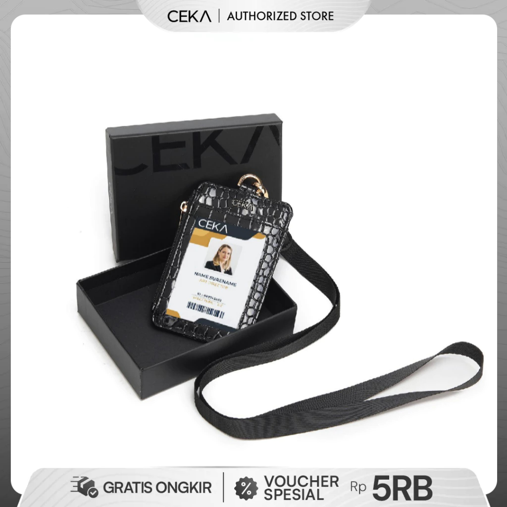 Jual [GRATIS BOX] CEKA Authorized Lanyard ID Binca Card Holder Name Tag ...
