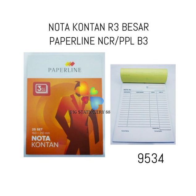 Jual 10 PCS - NOTA KONTAN R3 BESAR PAPERLINE NCR/PPL B3 | Shopee Indonesia
