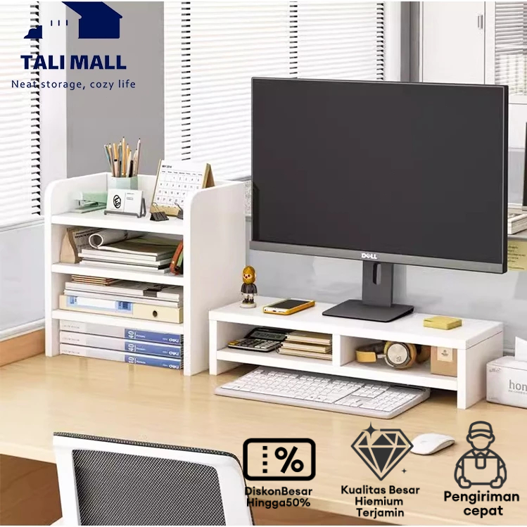 Jual Stand Monitor Kayu Rak Monitor Desktop Rak Buku Kayu Rak Monitor ...