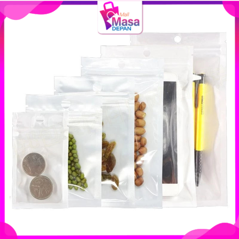Jual MMD Plastik Klip Ziplock Putih Susu Tebal Pouch Zipper Bening ...