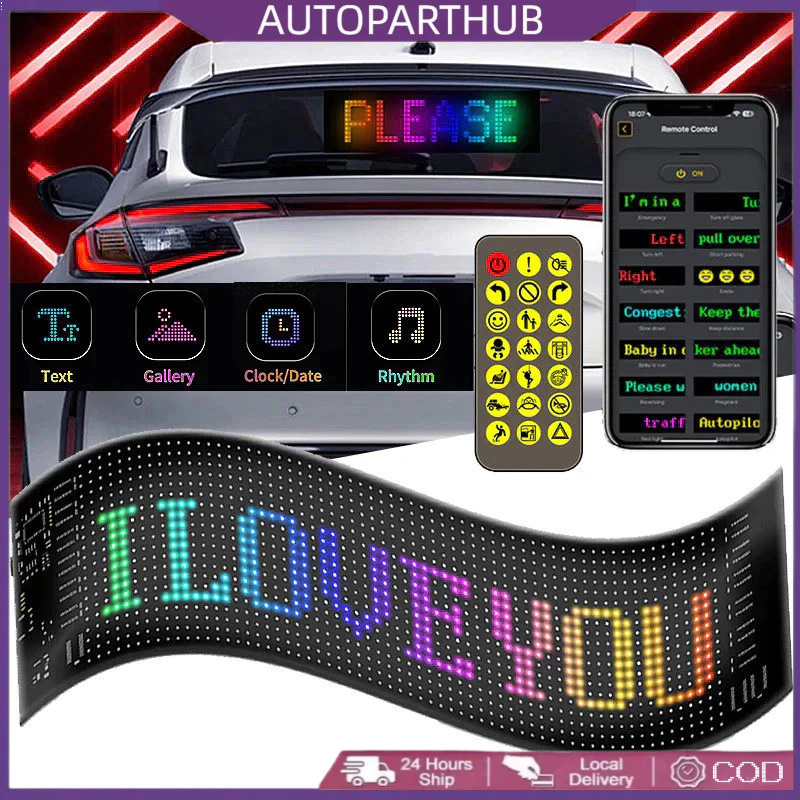 Jual Autentik LED Matrix Panel Mobil Sign Source Bluetooth Lampu RGB ...