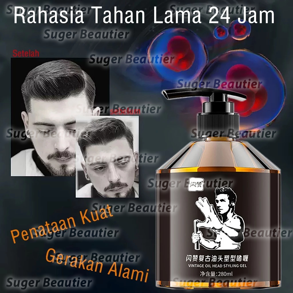 Jual Minyak Rambut Pria 280ml Penataan Tahan Lama Tidak Lengket Gel ...
