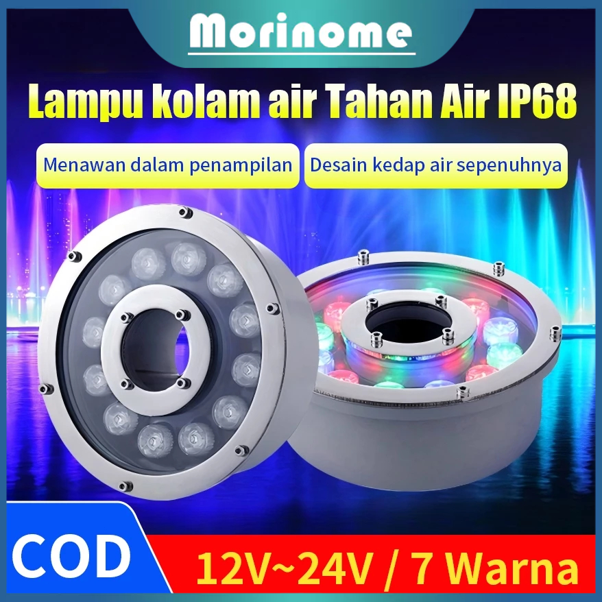 Jual [Ready&COD] Lampu LED Kolam Air Mancur 12W AC 12V~24V RGB IP68 ...