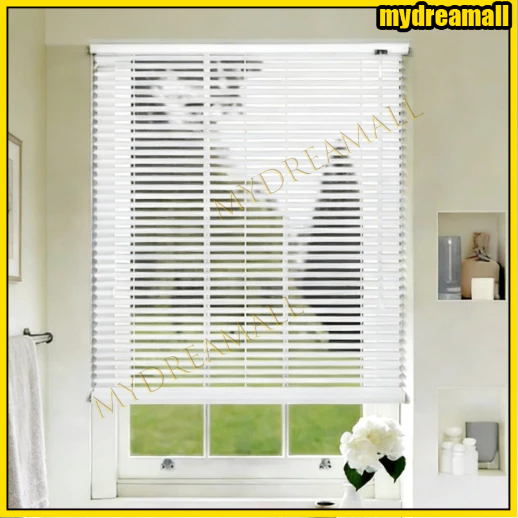 [Ready-COD] 40/60/90x180cm/120x220cm Venetian Blinds 25 Mm - Tirai Gulung Venetian / Putih Tirai penutup kerai Hordeng / Jendela Rana Aluminium
