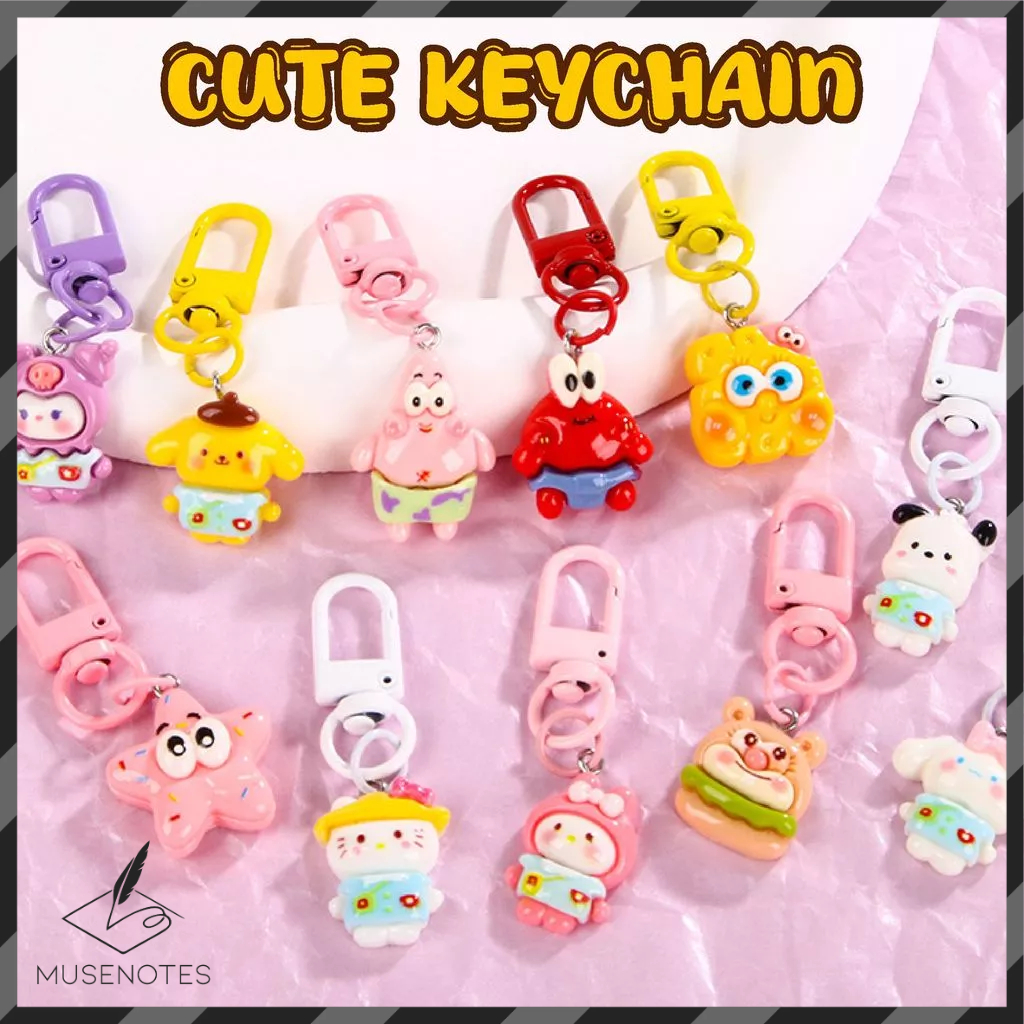 Jual Gantungan Kunci Karakter Resin Keychain Sponge Bob Cinamon Cute ...