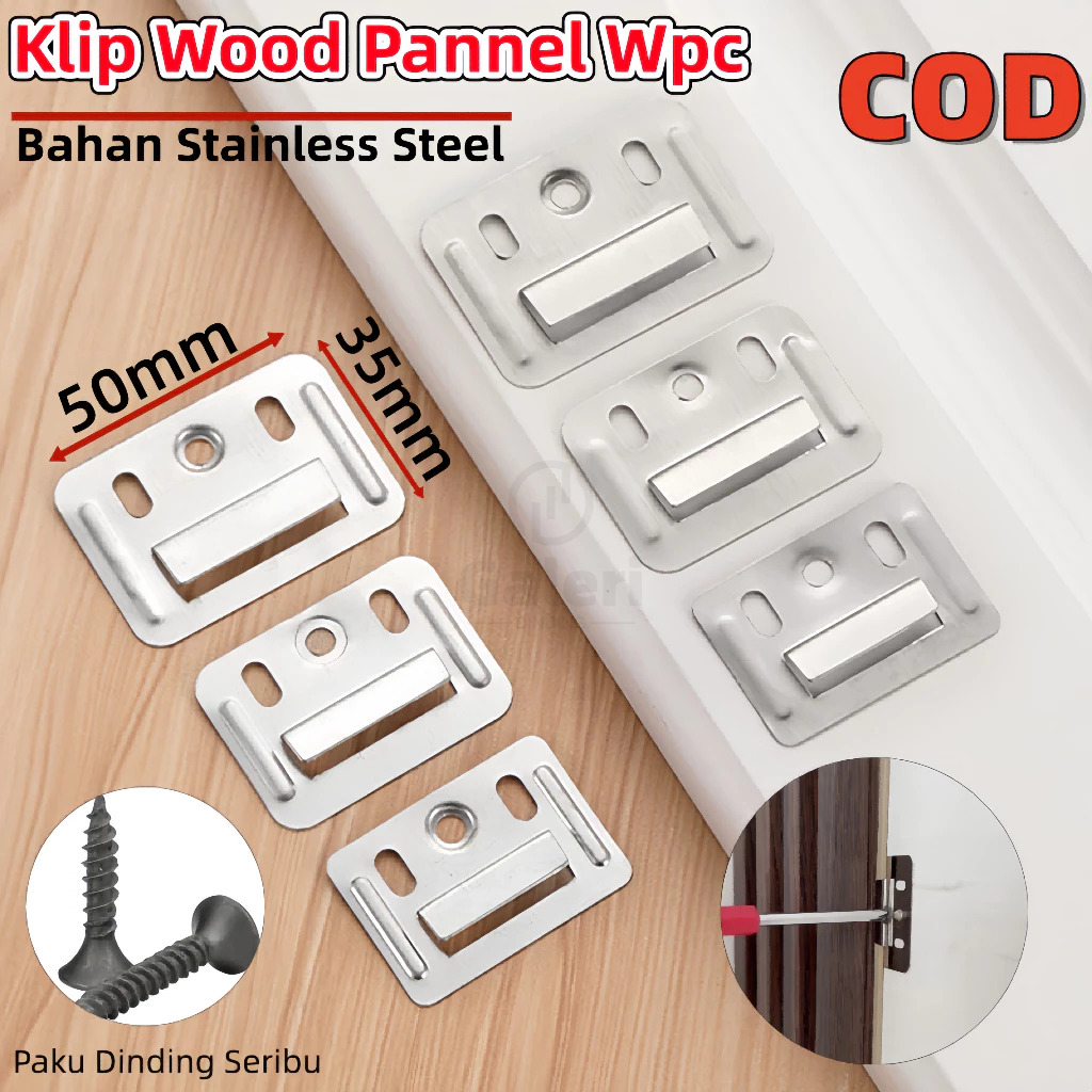 Jual Clip Wallboard & Wallpanel WPC 50/100/200pcs Ukuran35mm×50mm Klip ...