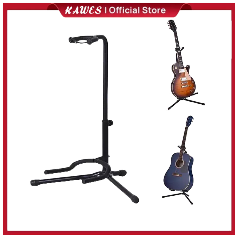 KAWES Stand Duduk Gitar Bass Elektrik dan Akustik  Lipat Stand Gitar atau Duduk Gitar Model Berdiri & Model Dudukan A