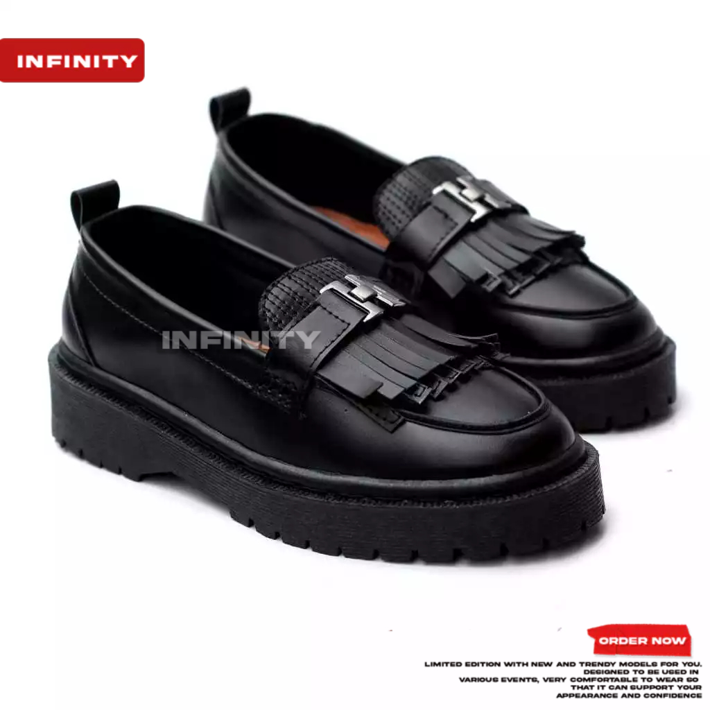 Jual INFINITY SUMIRE - Sepatu Loafers Pria Hitam Formal Pantofel Kerja ...