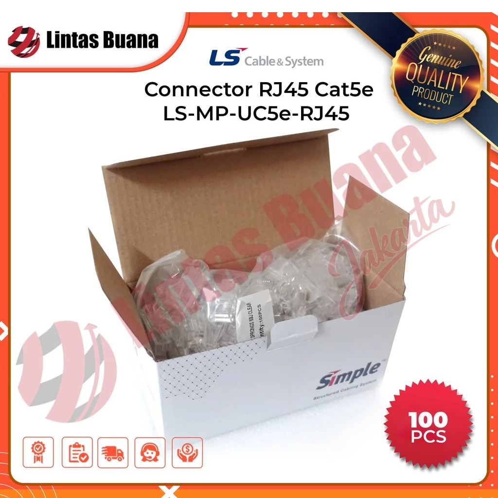 Jual LS Connector - RJ-45 Cat5e Transparan - konektor LS-MP-UC5e-RJ45 ...
