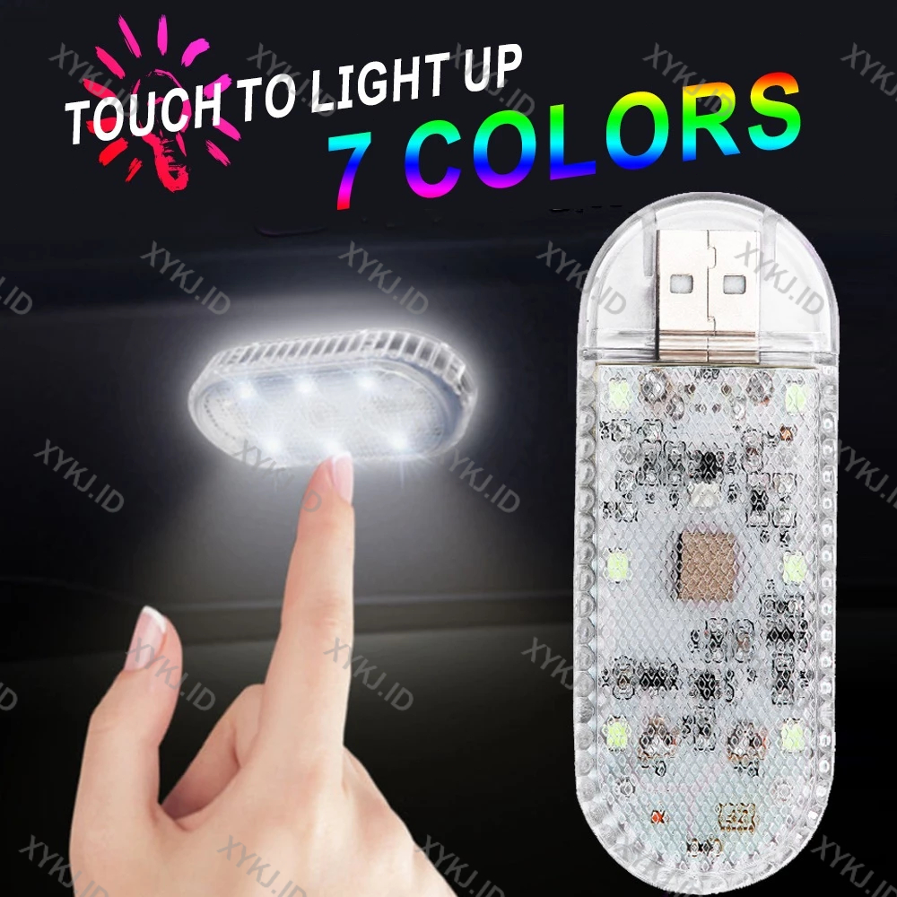 XYKJ Lampu Interior Mobil LED Lampu Kolong Motor Tanpa Kabel Lampu Plafon Mobil USB Wireless