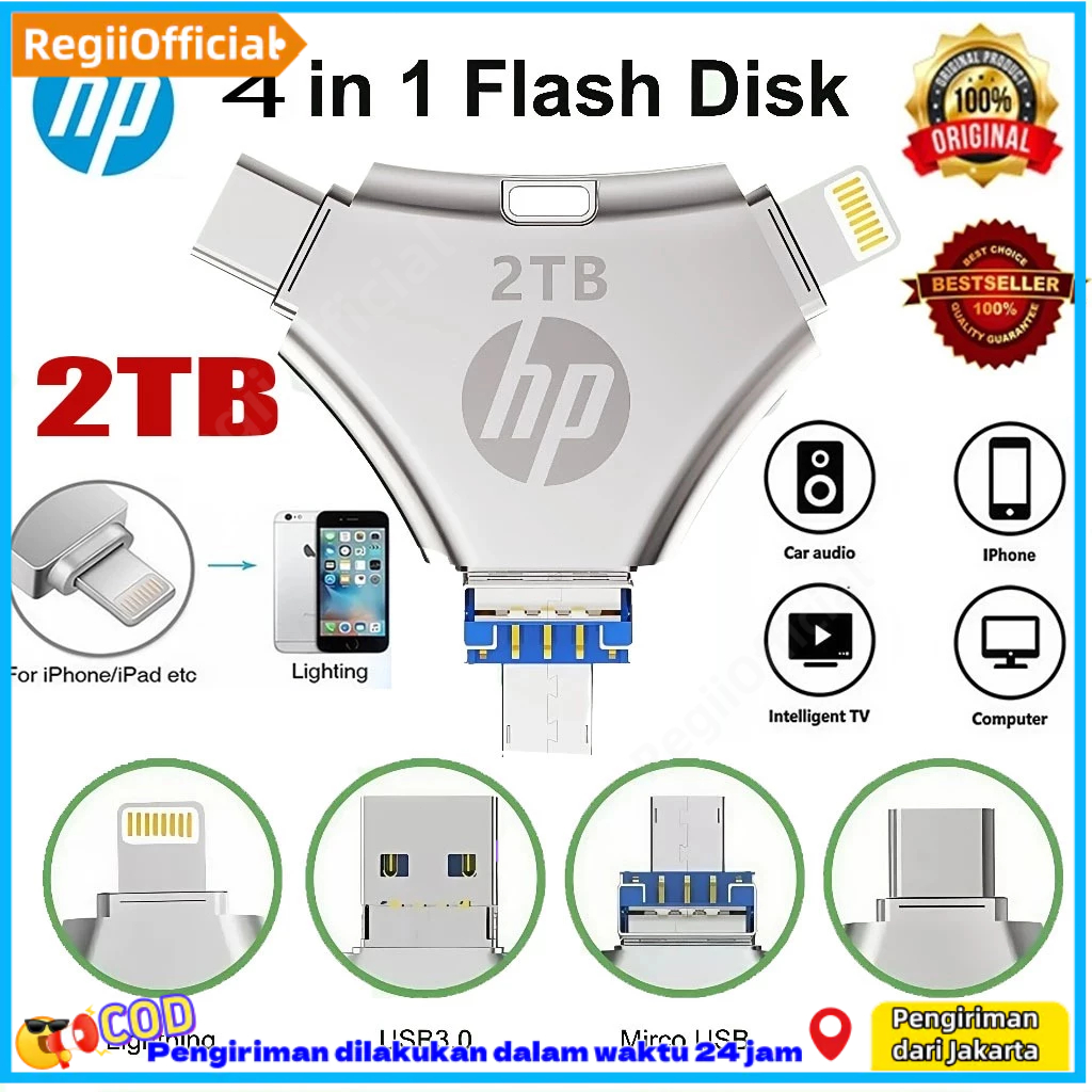 Jual 4 in 1 Flashdisk IOS OTG HP USB Flash Drive 2TB, 4 in 1 Flash Disk ...