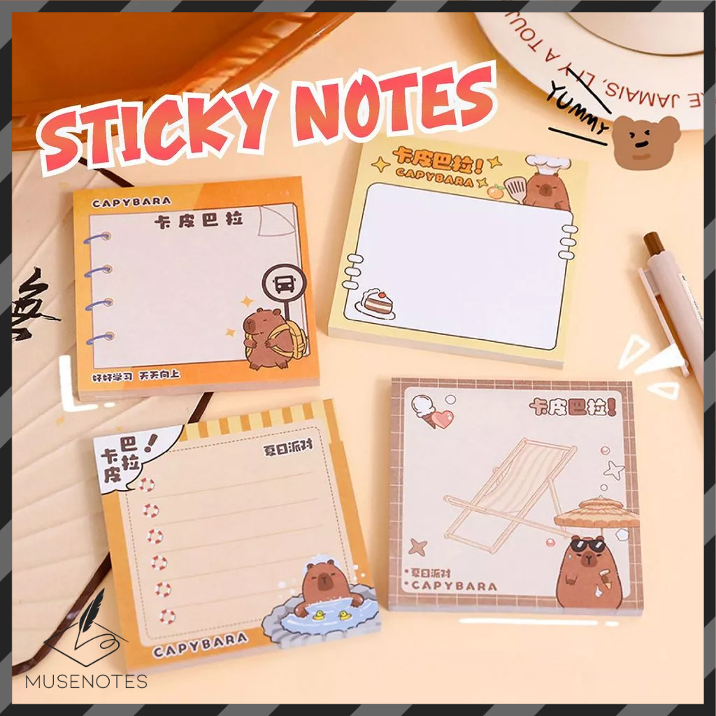 Jual MUSES Sticky Notes Capybara 50 Lembar Kapibara Stiky Note Reminder ...