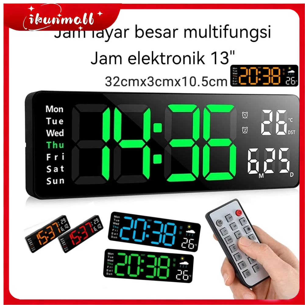 Jual Jam Tampilan Layar Besar 8/13 Inci Jam Digital Nordik Jam Dinding ...