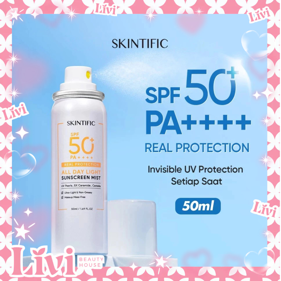 Jual LIVI - SKINTIFIC All Day Light Sunscreen Mist SPF50 PA++++ 120ml ...