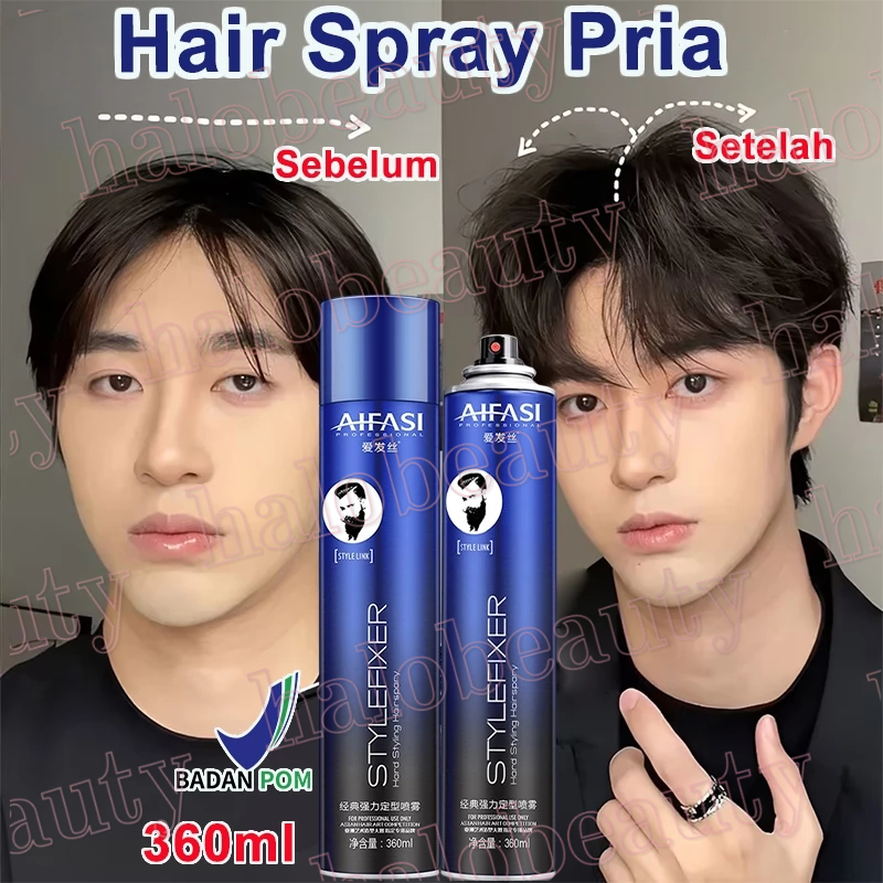 Jual Hair Spray Pria Styling 360ml Strong Hold Hair Spray Pengeras ...