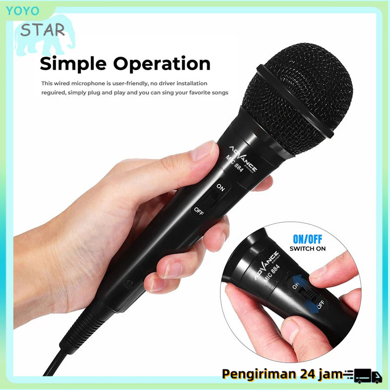 Jual [ COD Ready ] Advance MIC-884 Dengan Kabel Mikrofon Dynamic ...