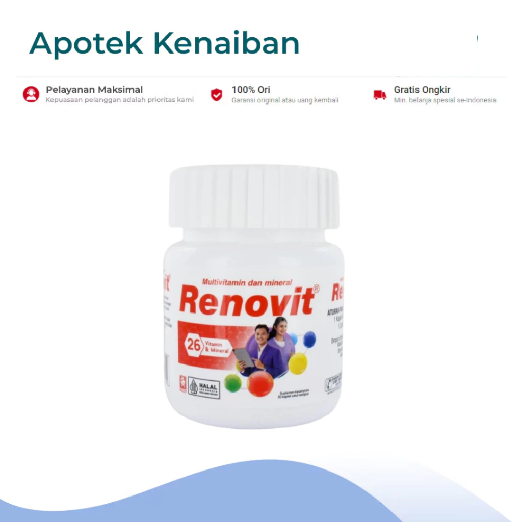 Jual RENOVIT 1 BOTOL 30 CAPLET | Shopee Indonesia
