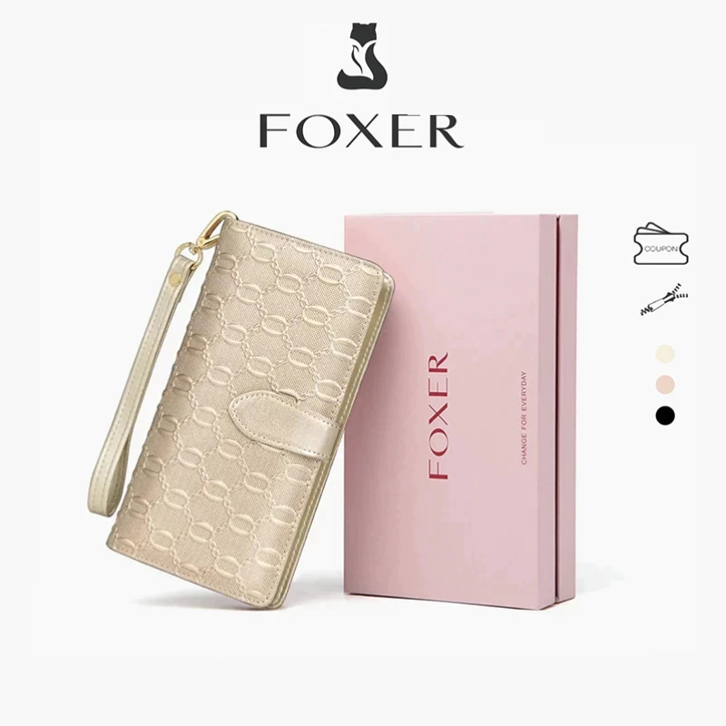 Jual FOXER Dompet Kulit Asli Dompet Panjang Emas Dompet Panjang ...