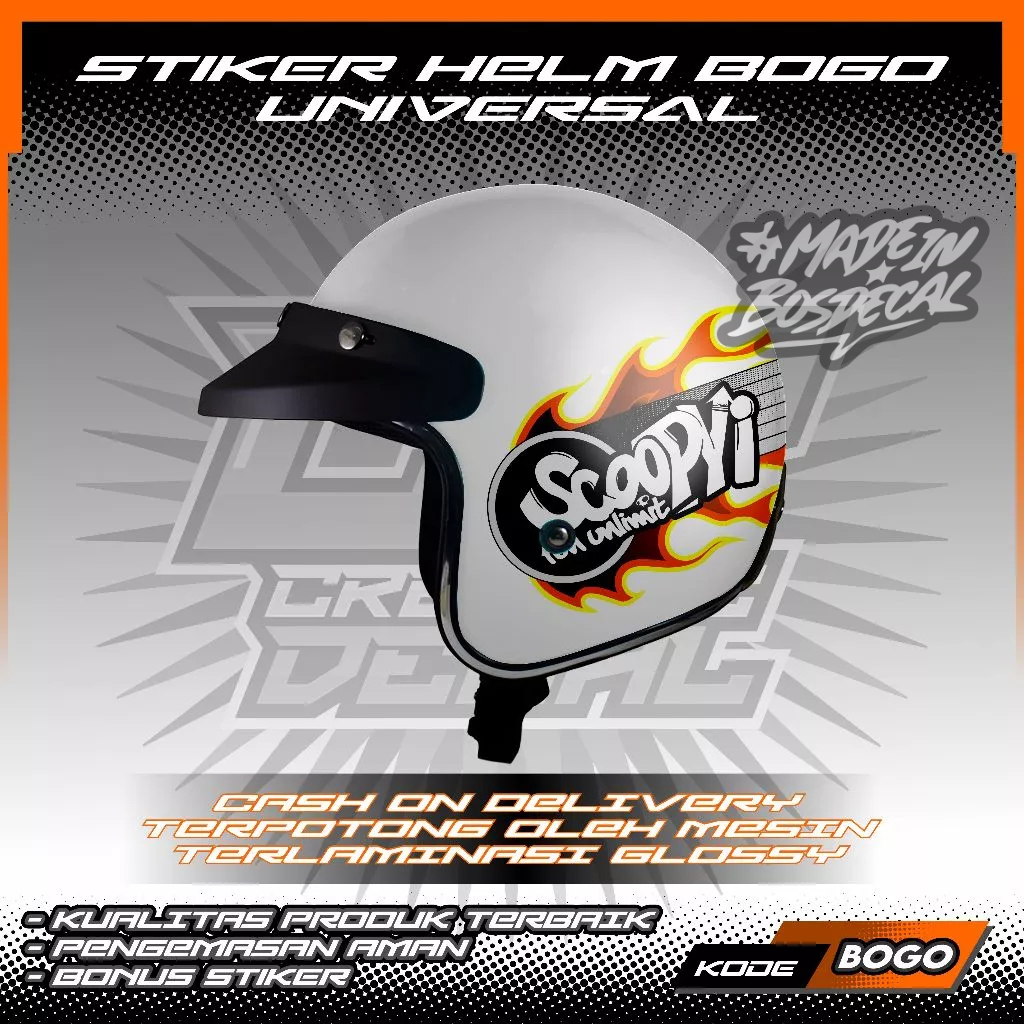 Jual STIKER STRIPING HELM BOGO UNIVERSAL MOTIF API VERSI 1 GRATIS ...