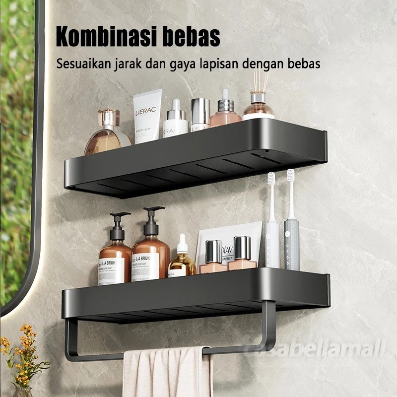 Jual Rak Kamar Mandi Aluminium Tempel Dinding Instalasi Bebas Bor Rak ...