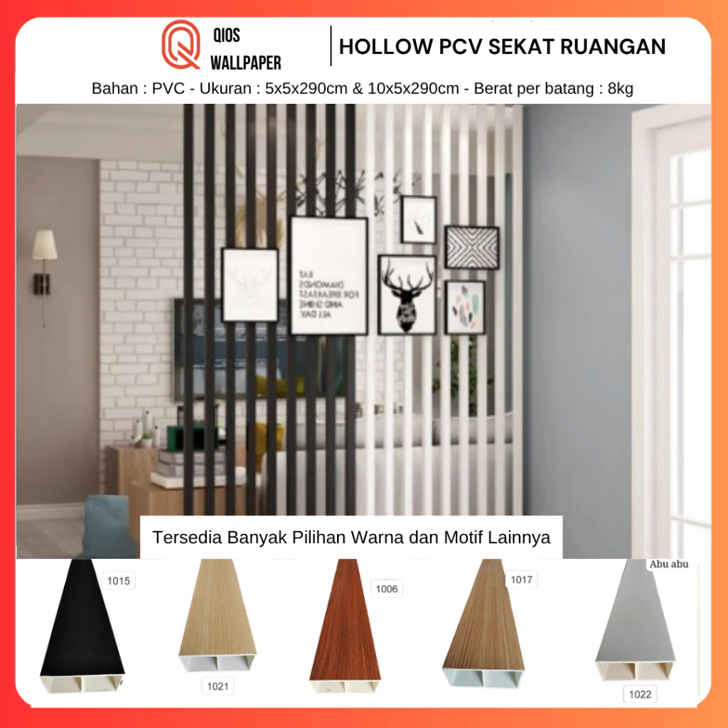 Jual WPC Hollow Panel Kisi Partisi / Holo Pembatas Ruangan Minimalis ...