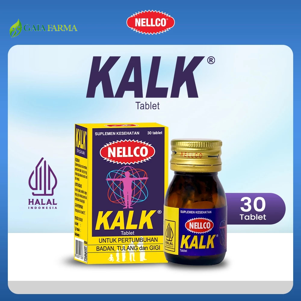 Jual Nellco Kalk 500mg 30 Tablet | Suplemen Kalsium Laktat Tulang dan ...