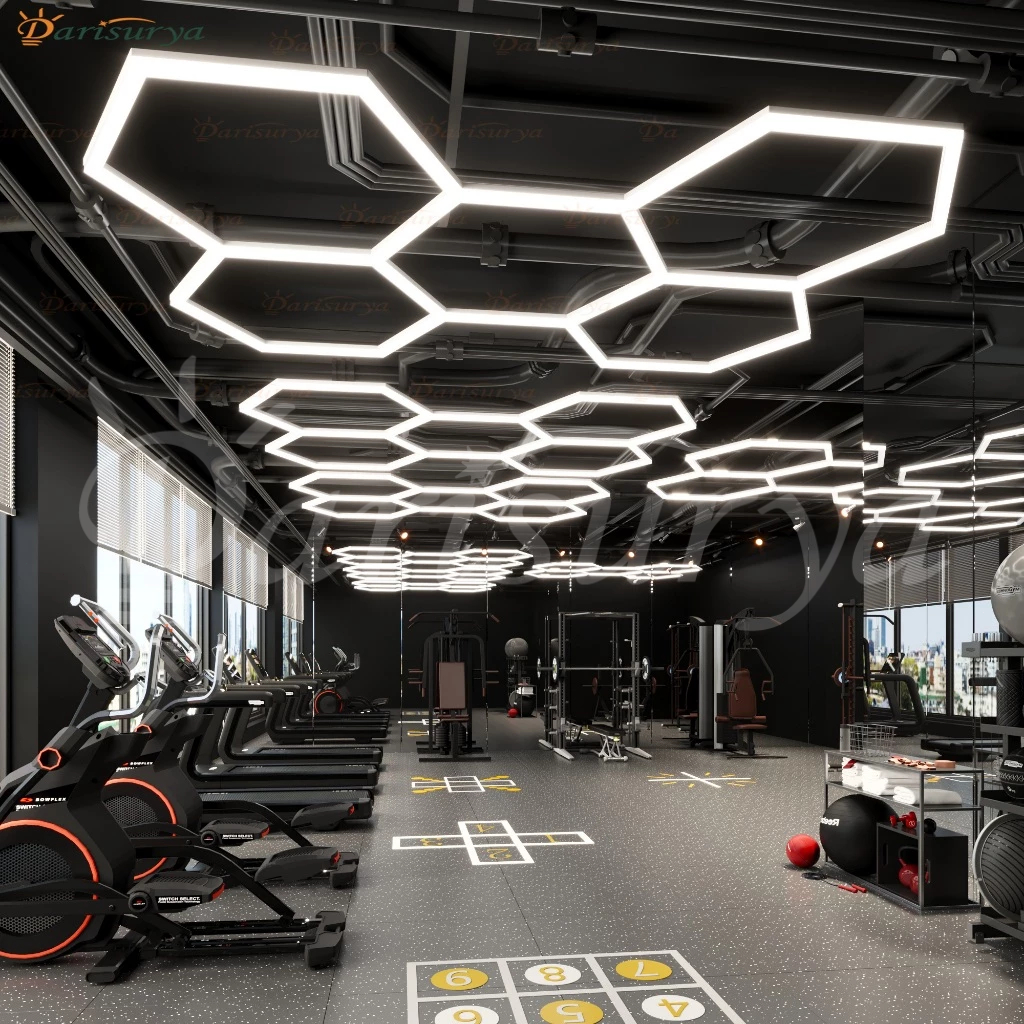 Lampu Garasi LED Lampu kantor Lampu Cuci Mobil Honey Comb DIY Car Workshop Ceiling Hexagon Lights Lampu salon rambut YDA
