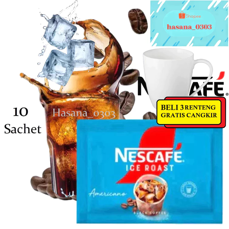 Jual NESCAFE ICE ROAST AMERICANO [ BELI 3 RENTENG GRATIS CANGKIR ...