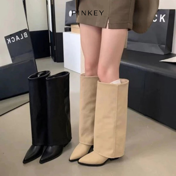 Jual PINKEY P403 Long Tube Boots Wanita | Sepatu Boots Panjang Korea ...
