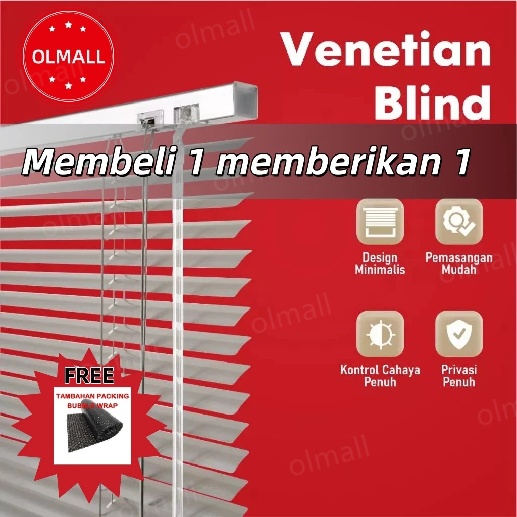 [BUY 1 TAKE 1] 60X180 cm Aluminium Venetian Blinds DELUXE Slat / Slimline STAR-IX - Krey krei aluminium Tirai Modern