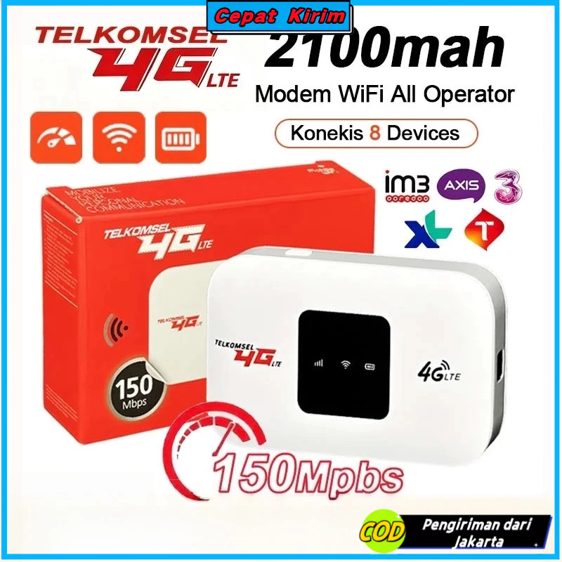 MIFI MODEM WIFI 4G UNLOCKOPERATOR Perdana / 150Mbps 4G/5G Portable Mobile WiFi USBMobile WiFi Modem Kecepatan Tinggiuntuk PC Laptop Ponsel