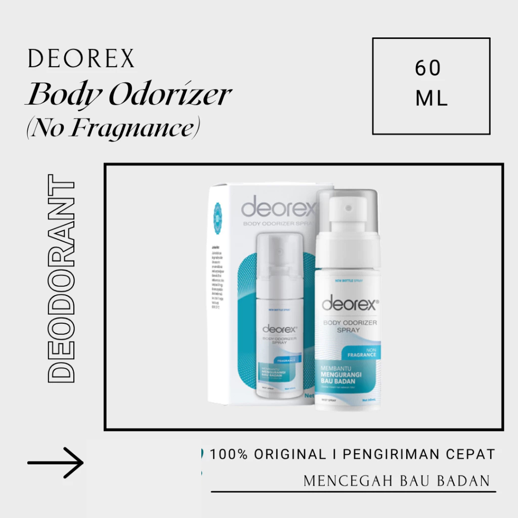 Jual DEOREX BODY ODORIZER SPRAY 60ML (N)/ DEODORANT | Shopee Indonesia