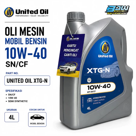 Oli Mesin Mobil Bensin 10W-40 SN/CF United Oil XTG-N Avanza Rush Innova Fortuner Agya Honda Jazz City Brio Mobilio Freed