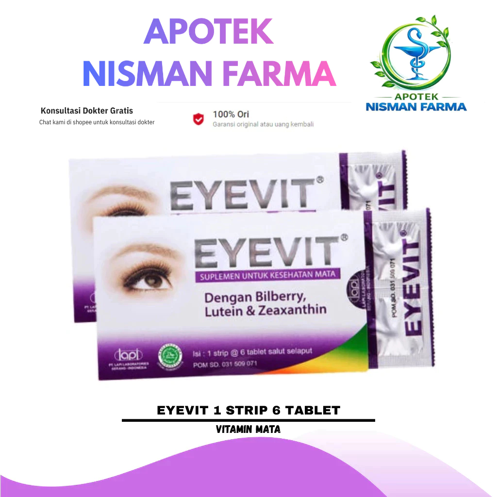 Jual EYEVIT ISI 5 STRIP @ 6 TABLET | Shopee Indonesia
