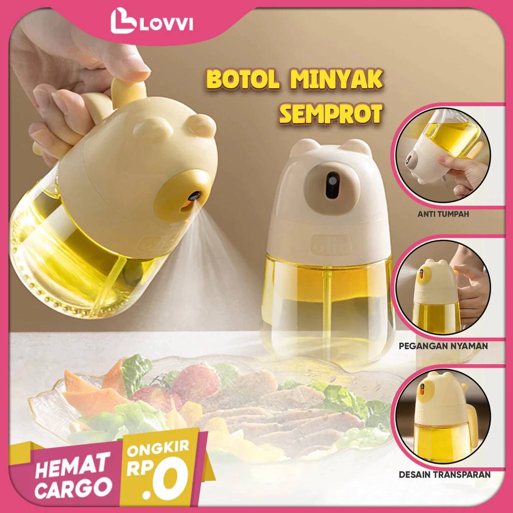 Jual LOVVI Home Botol Minyak Semprot E45 Oil Bottle / Botol Minyak Kaca ...