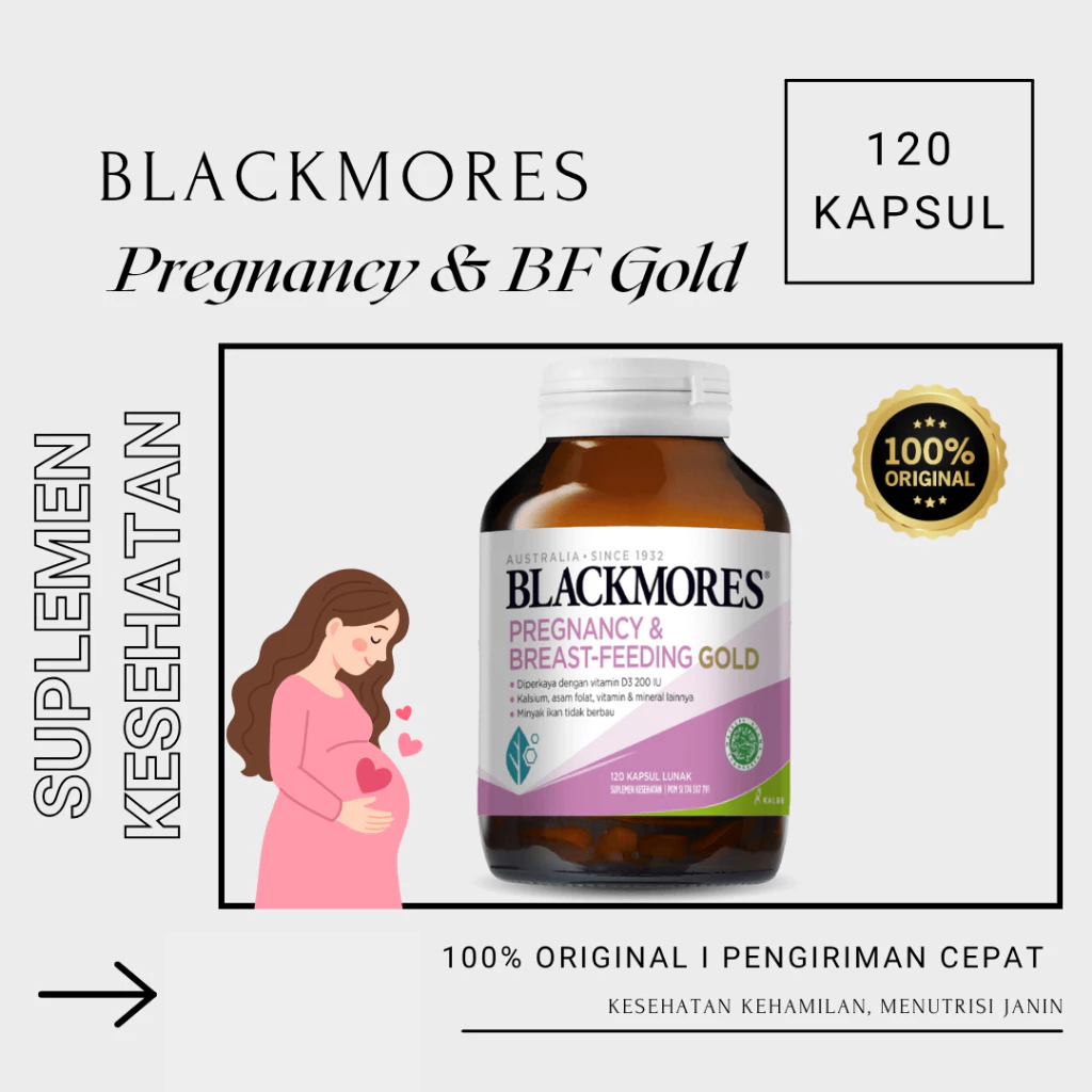Jual BLACKMORES PREGNANCY & BREAST FEEDING GOLD 1 BOTOL ISI 120 TABLET ...