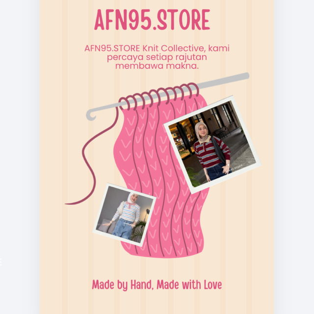 AFN95 - Melodia Blouse Stripe Knit | Baju Atasan Wanita Berkerah foto 1