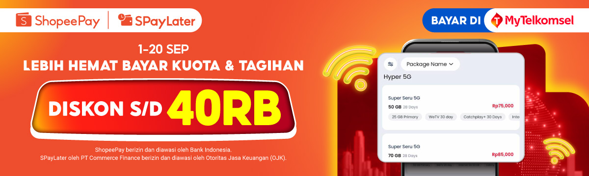 Diskon s/d 40RB Beli Kuota di Aplikasi MyTelkomsel