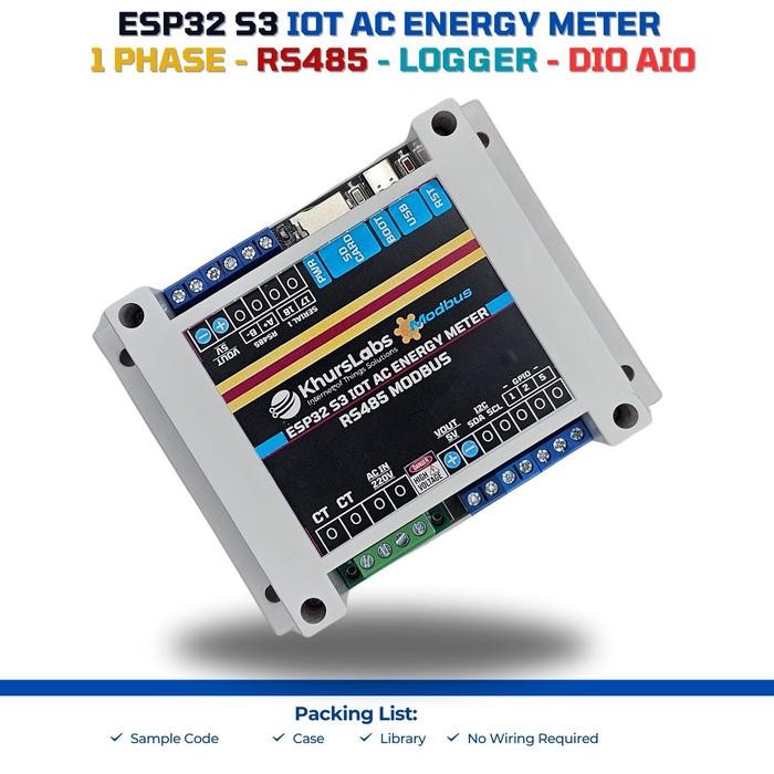 Jual ESP32 S3 IOT ENERGY METER 1 PHASE RS485 MODBUS OTOMASI INDUSTRI ...