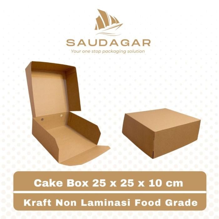 Jual (Expert) Box Kotak Kue Ukuran 25x25x10 Bahan Kraft Tebal / Cake ...