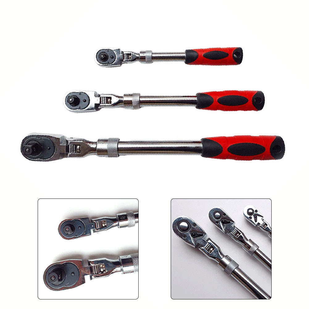 Jual 72 Tooth Flex Head Socket Ratchet Wrench Extendable Spanner 1/4 3/ ...