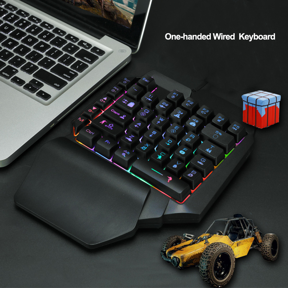 Jual One-Handed Gaming Keyboard 39 Keys Backlit Portable USB Mini ...